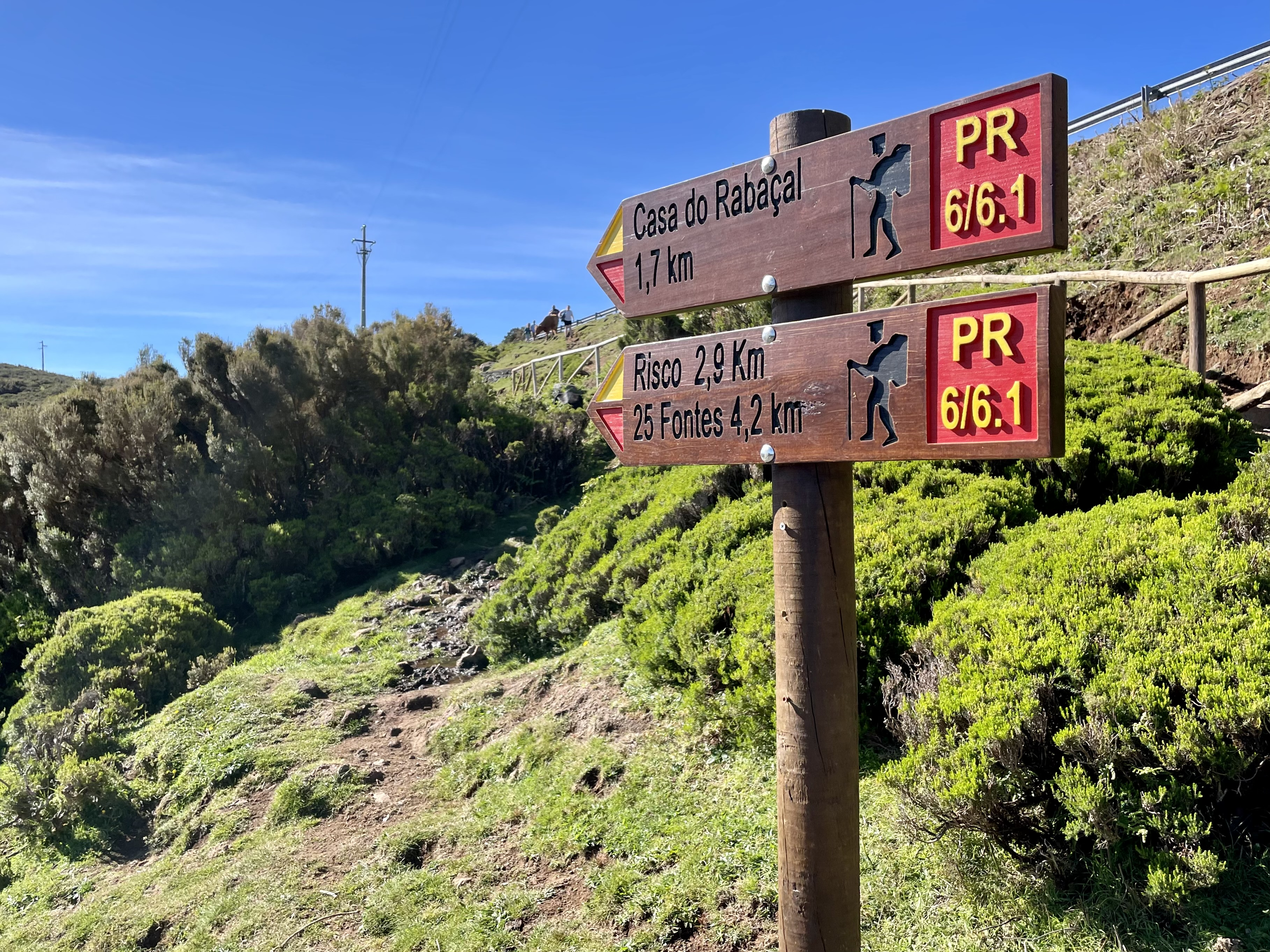 Trail signpost with directions